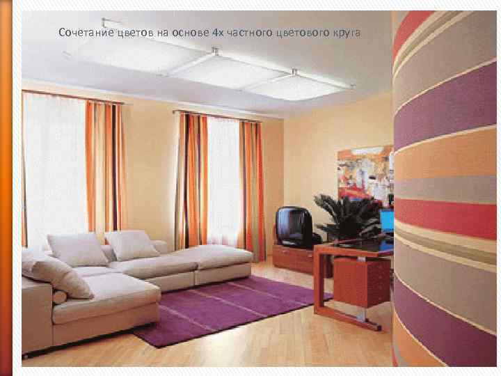 Сочетание цветов на основе 4 х частного цветового круга 