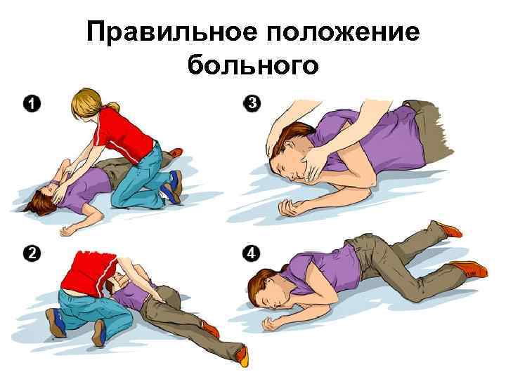 Правильное положение  больного 