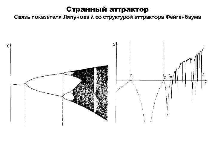    Странный аттрактор Связь показателя Ляпунова λ со структурой аттрактора Фейгенбаума 