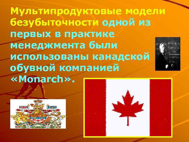 Мультипродуктовые модели безубыточности одной из первых в практике менеджмента были использованы канадской обувной компанией