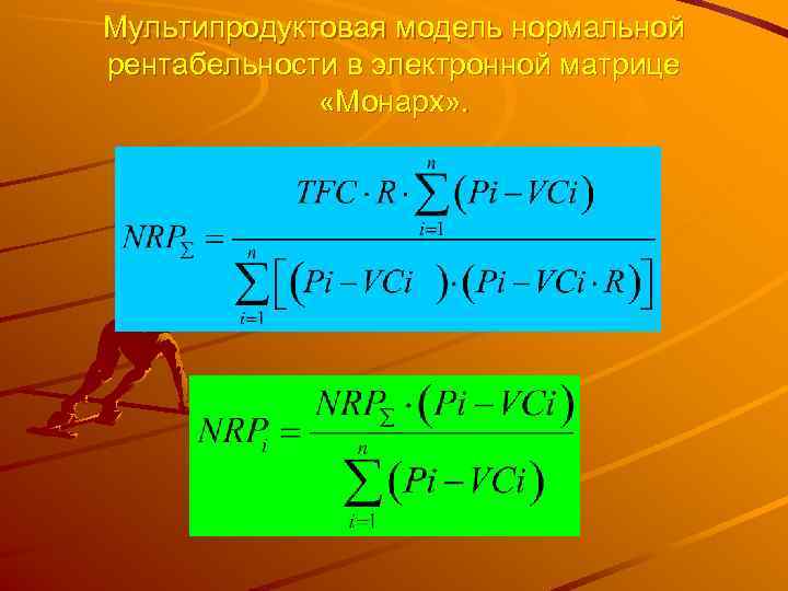 Мультипродуктовая модель нормальной рентабельности в электронной матрице    «Монарх» . 