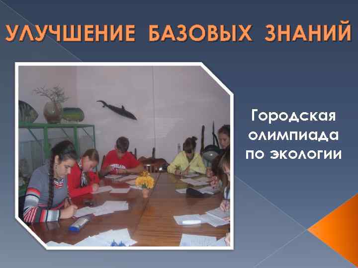 УЛУЧШЕНИЕ БАЗОВЫХ ЗНАНИЙ    Городская   олимпиада   по экологии