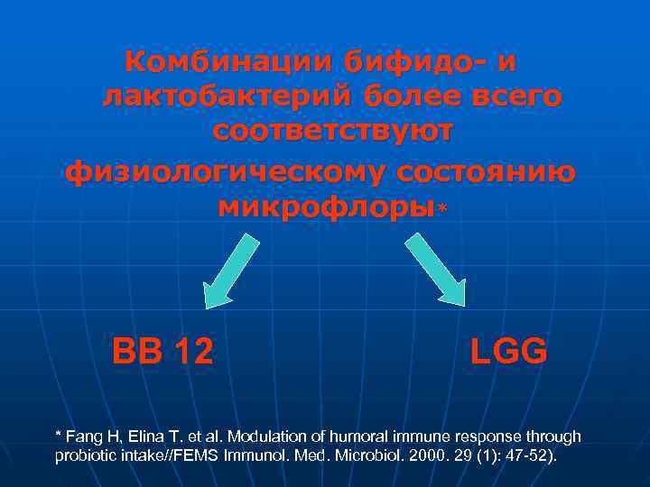   Комбинации бифидо- и  лактобактерий более всего   соответствуют физиологическому состоянию