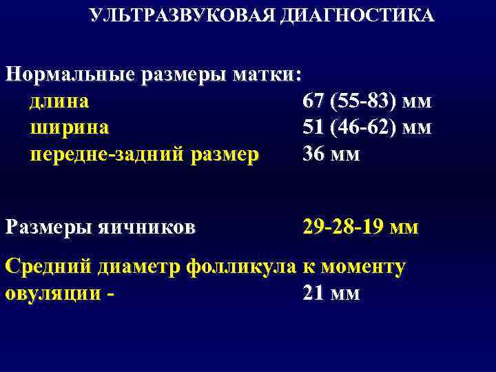 Размеры яичников в норме у женщин. Размеры матки на УЗИ норма.