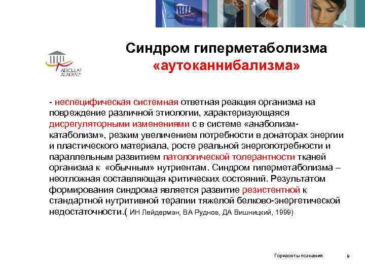     Синдром гиперметаболизма     «аутоканнибализма»  - неспецифическая