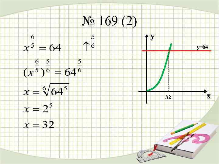 № 169 (2)   y     у=64   
