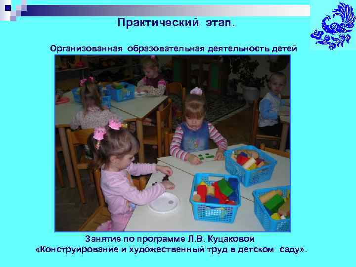     Практический этап. Организованная образовательная деятельность детей    Занятие