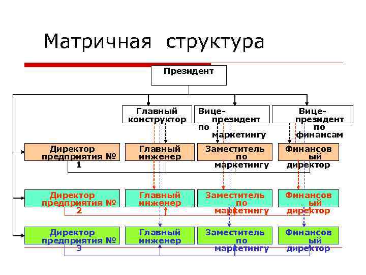 Матричная структура    Президент     Главный Вице-  