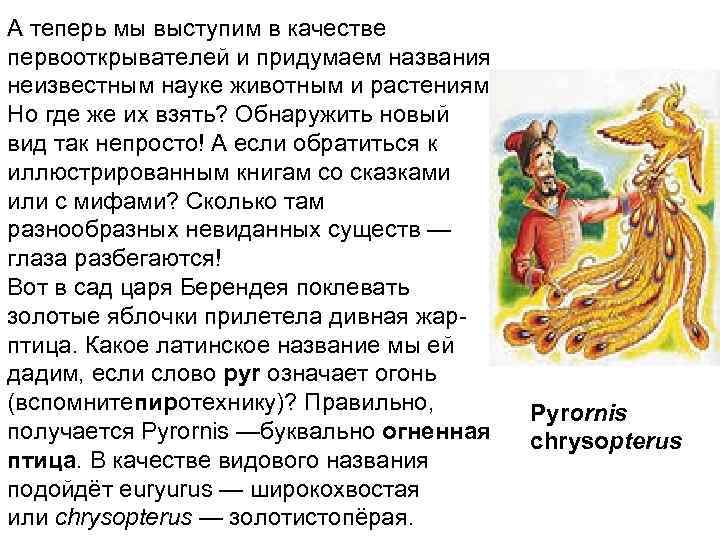 А теперь мы выступим в качестве первооткрывателей и придумаем названия неизвестным науке животным и