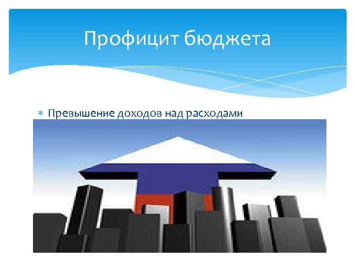   Профицит бюджета Превышение доходов над расходами 