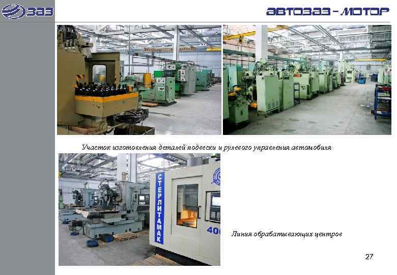 Участок изготовления деталей подвески и рулевого управления автомобиля    Линия обрабатывающих центров