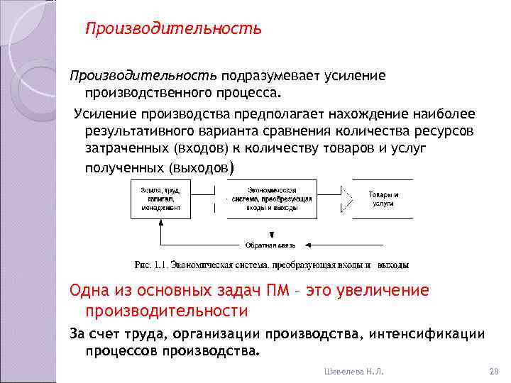  Производительность подразумевает усиление  производственного процесса. Усиление производства предполагает нахождение наиболее результативного варианта