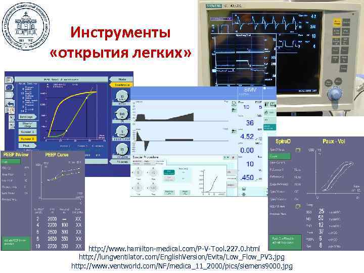  Инструменты «открытия легких»   http: //www. hamilton-medical. com/P-V-Tool. 227. 0. html http: