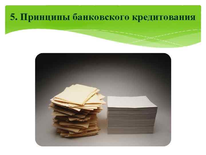 5. Принципы банковского кредитования 