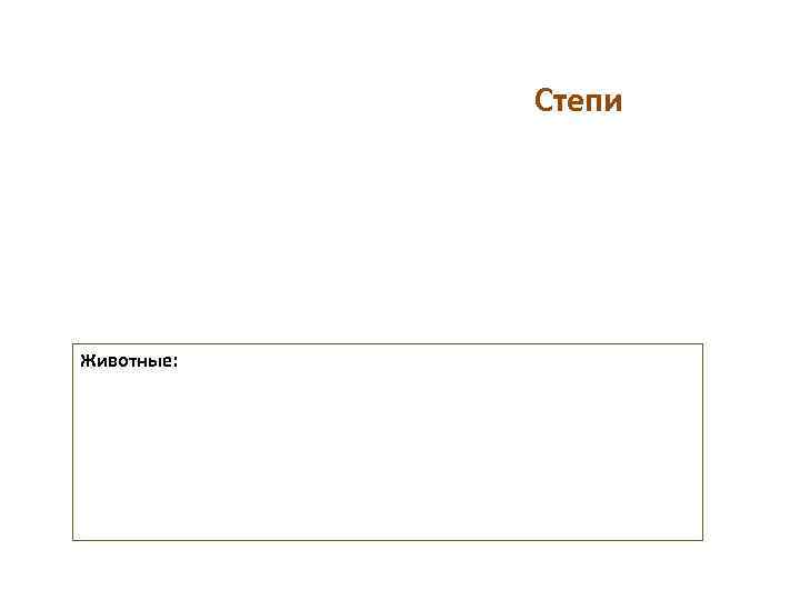   Степи Животные: 