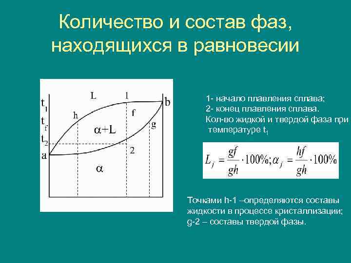 Состав фаз на диаграмме состояния