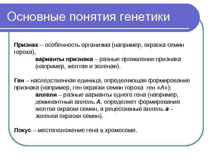 Термины генетики