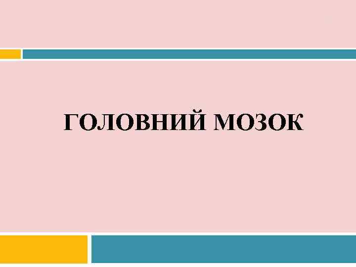    1 ГОЛОВНИЙ МОЗОК 