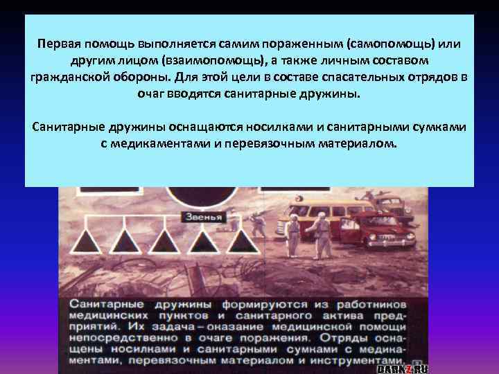 Первая помощь выполняется самим пораженным (самопомощь) или другим лицом (взаимопомощь), а также Первая помощь выполняется самим пораженным (самопомощь) или другим лицом (взаимопомощь), а также