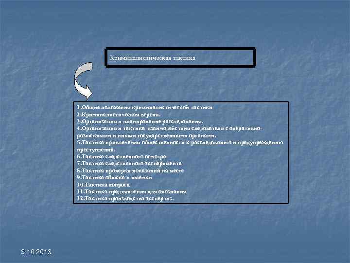 Криминалистическая тактика 1. Общие положения криминалистической тактики Криминалистическая тактика 1. Общие положения криминалистической тактики