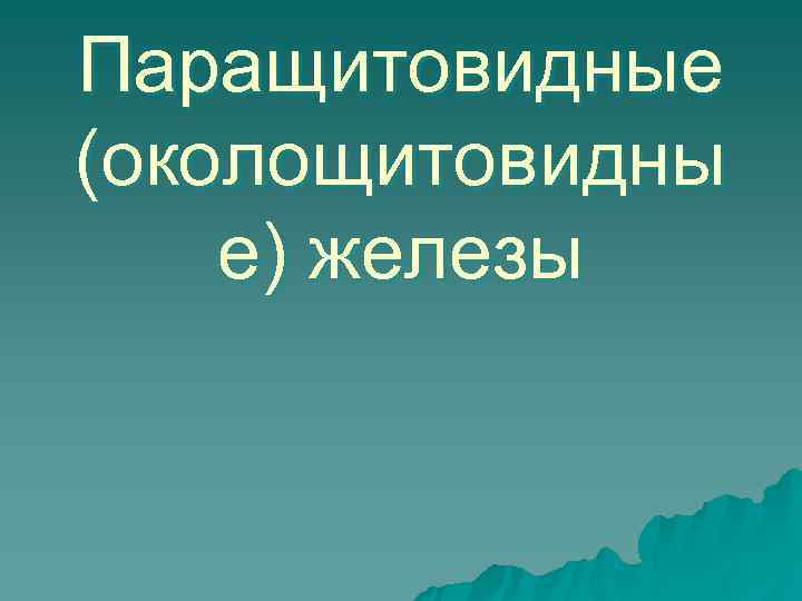 Паращитовидные (околощитовидны е) железы 