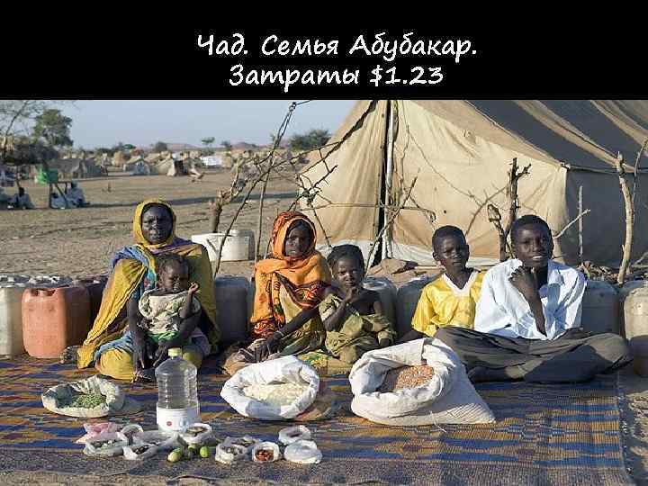 Чад. Семья Абубакар.  Затраты $1. 23 