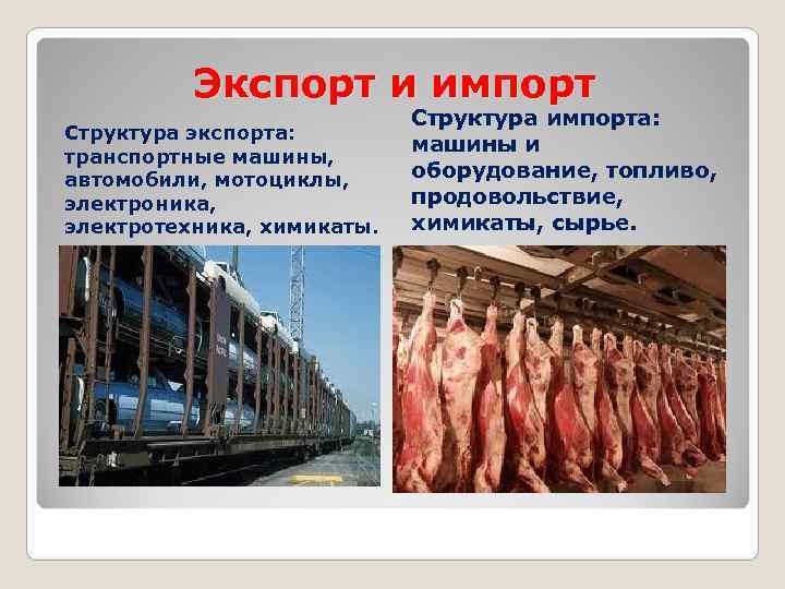    Экспорт и импорт     Структура импорта: Структура экспорта: