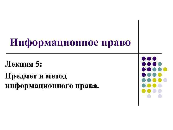 Информационное и компьютерное право как проблема