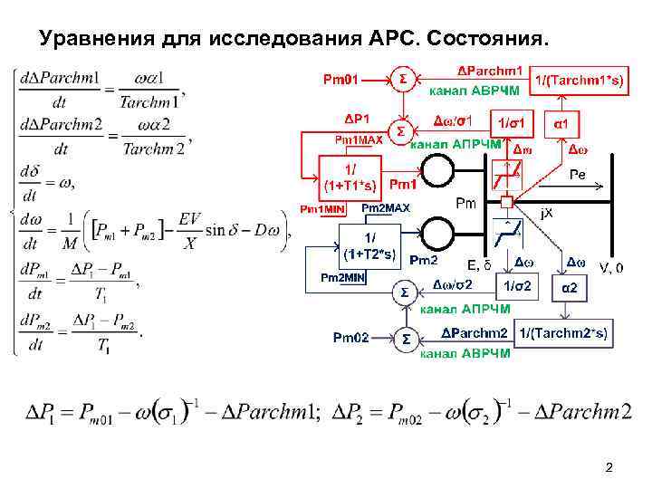 Уравнения для исследования АРС. Состояния.     2 