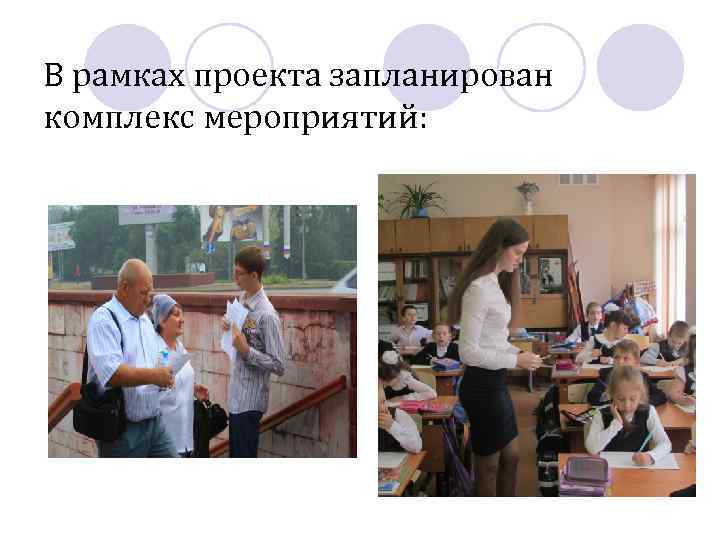 В рамках проекта запланирован комплекс мероприятий: 