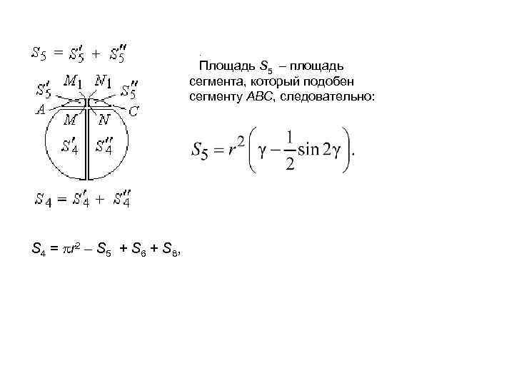       Площадь S 5 – площадь   