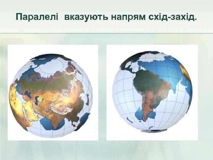 Паралелі вказують напрям схід-захід. 