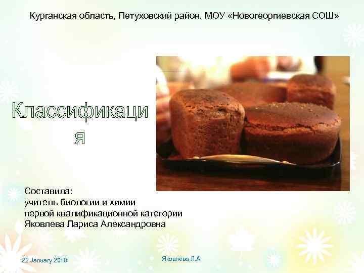  Курганская область, Петуховский район, МОУ «Новогеоргиевская СОШ» Составила: учитель биологии и химии первой