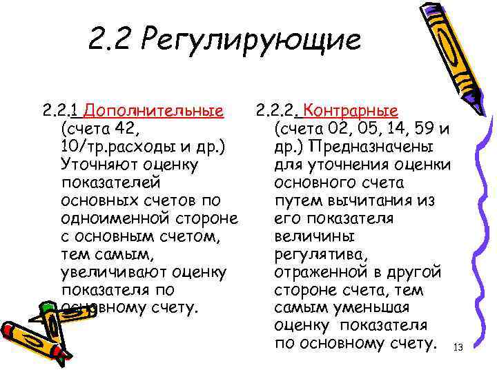 2. 2 Регулирующие 2. 2. 1 Дополнительные 2. 2. 2. Контрарные 2. 2 Регулирующие 2. 2. 1 Дополнительные 2. 2. 2. Контрарные