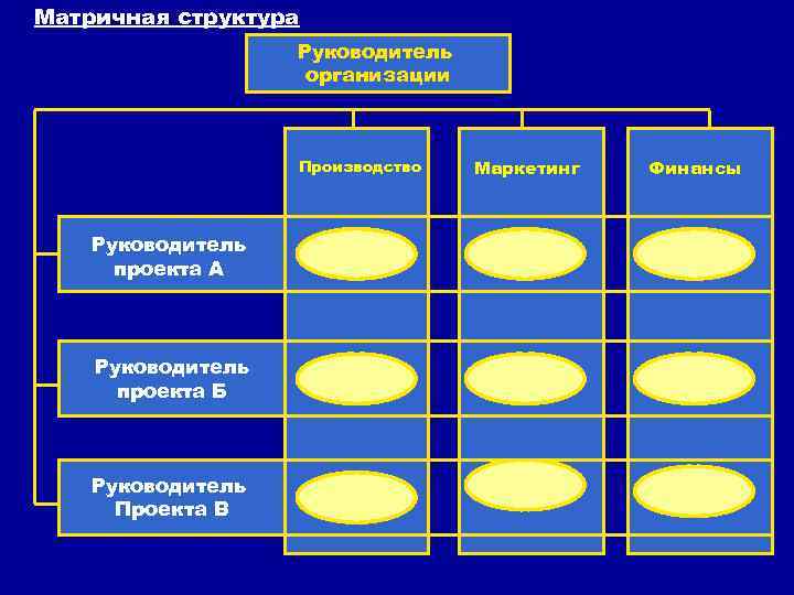 Матричная структура Руководитель организации Матричная структура Руководитель организации