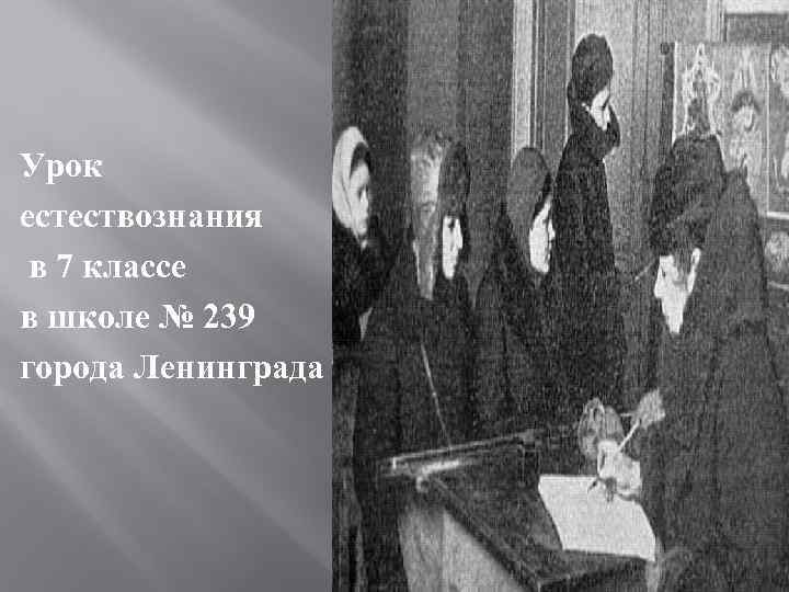 Урок естествознания в 7 классе в школе № 239 города Ленинграда 