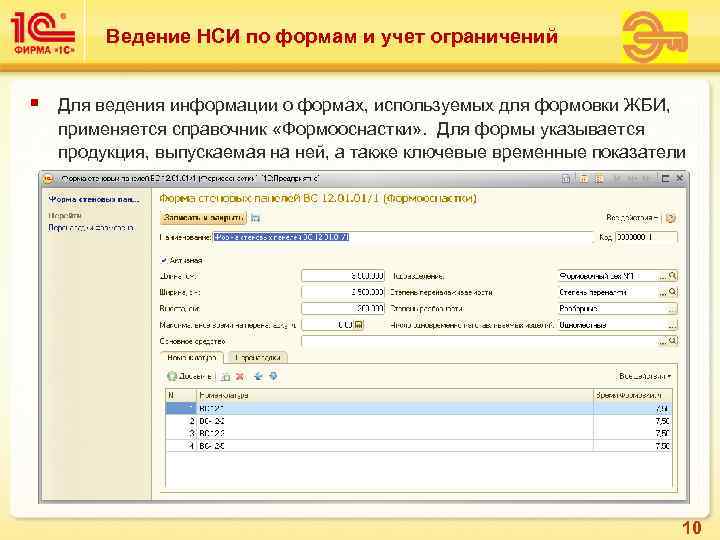    Ведение НСИ по формам и учет ограничений  §  Для