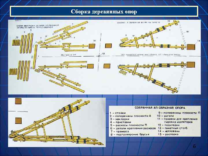 Сборка деревянных опор     6 