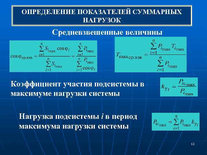 Сводные показатели