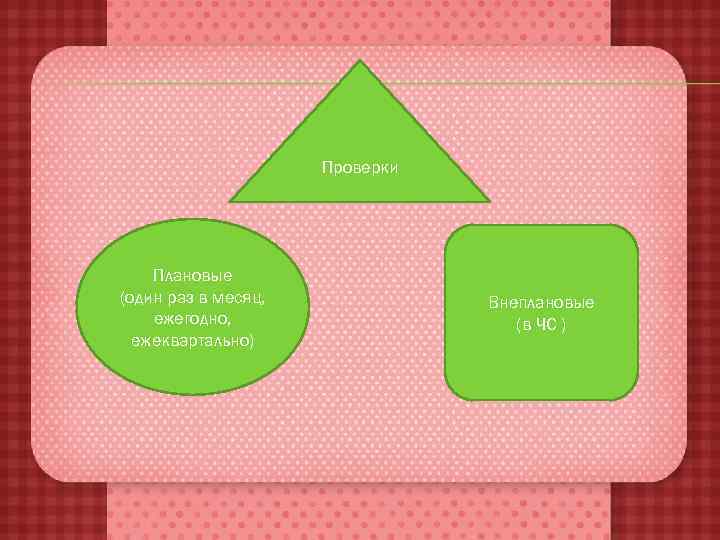      Проверки   Плановые (один раз в месяц, 