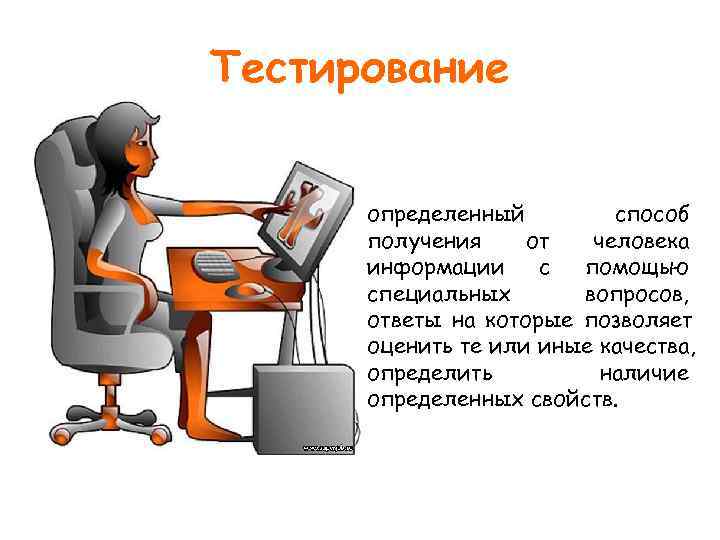 Тестирование   определенный   способ  получения от  человека  информации