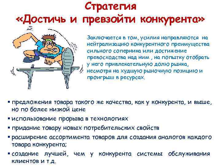    Стратегия  «Достичь и превзойти конкурента»     
