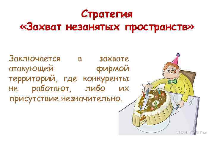    Стратегия  «Захват незанятых пространств»  Заключается в  захвате атакующей