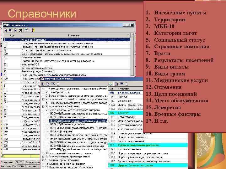 Справочники  1. Населенные пункты    2. Территории    3.