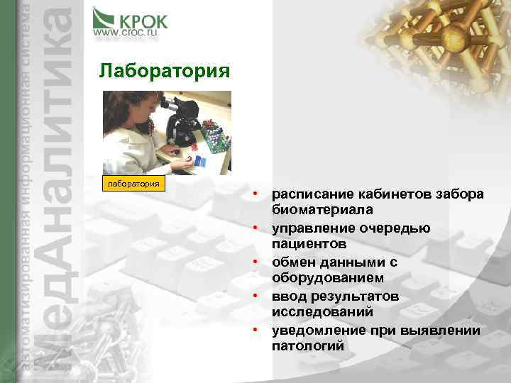 Лаборатория лаборатория    • расписание кабинетов забора   биоматериала  