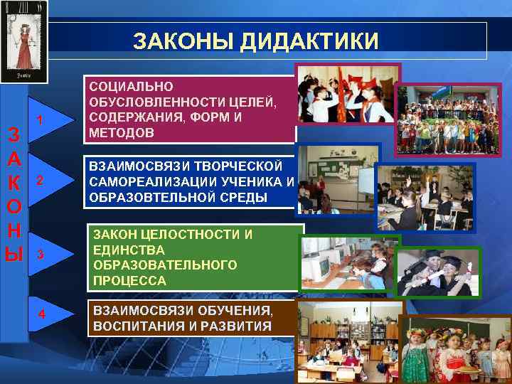    ЗАКОНЫ ДИДАКТИКИ   СОЦИАЛЬНО   ОБУСЛОВЛЕННОСТИ ЦЕЛЕЙ, 1 