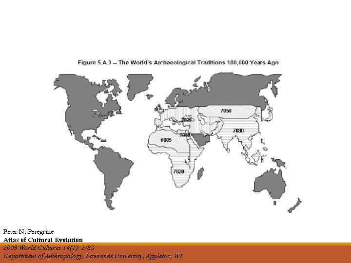 Peter N. Peregrine Atlas of Cultural Evolution 2003 World Cultures 14(1): 2 -88 Department