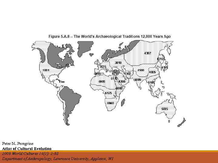 Peter N. Peregrine Atlas of Cultural Evolution 2003 World Cultures 14(1): 2 -88 Department