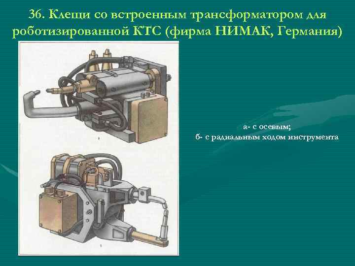  36. Клещи со встроенным трансформатором для роботизированной КТС (фирма НИМАК, Германия)  