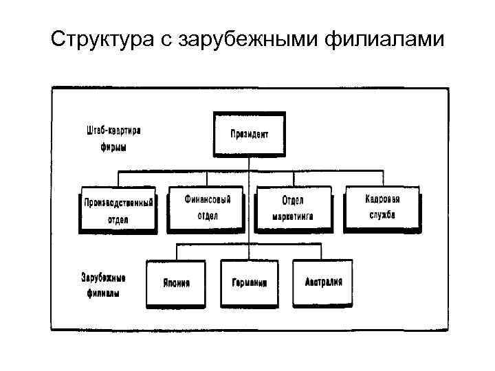 Структура с зарубежными филиалами 